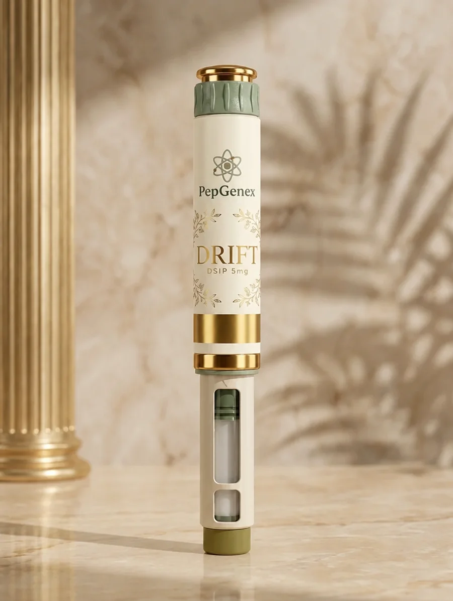 DSIP prefilled pen, illustrative render. Research use only.